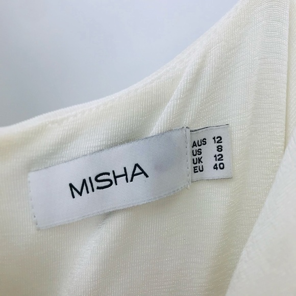 Misha Moyra Pantsuit Cowl Neck Jumpsuit Ivory Size 8 - Picture 7 of 13